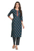 Floral Print Cotton Kurta Set for Women with Printed Pants