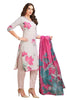 Floral Print Linen Kurta Set for Women with pant and Dupatta Light Purple