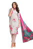 Floral Print Linen Kurta Set for Women with pant and Dupatta Light Purple