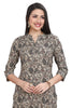 Floral Print Rayon Kurti with Gold Foil