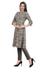 Floral Print Rayon Kurti with Gold Foil Detailing