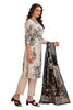 Floral Print Straight Cut Kurta Set with Pant and Dupatta Cream