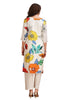 Floral Print Straight Cut Kurta Set with Pant and Dupatta Off White