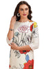 Floral Print Straight Cut Kurta Set with Pant and Dupatta Off White