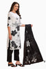 Floral Print Straight Cut Kurta Set with Pant and Dupatta White