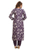 Floral Straight cut Kurta Set with pant and Dupatta Purple