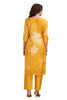 Floral Straight cut Kurta Set with pant and Dupatta Yellow