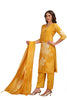 Floral Straight cut Kurta Set with pant and Dupatta Yellow