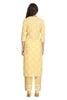 Floral Yellow Cotton Kurta Set with Embroidered Dupatta