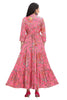 Frock Style Floral Print Kurta For Women With A Front Slit And Belt