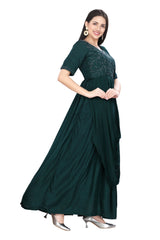 Frock Style Full Length Elbow Sleeves Kurti for women