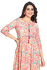 Frock Style Printed Kurti for women with Peplum Border