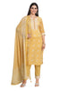 Geometrical Print Cotton Kurta Set with Silver Foil Highlighted Dupatta