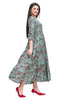 Green Muslin Frock Style kurti with Sequin Work