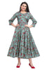 Green Muslin Frock Style kurti with Sequin Work