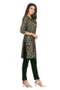 Green Floral Print Kurti with Foil Highlights