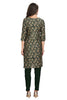 Green Floral Print Kurti with Foil Highlights