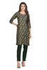 Green Floral Print Kurti with Foil Highlights