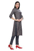 Grey Buti Print Kurti with Gold Foil Highlights