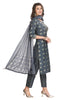 Grey Muslin Kurta Set with Embroidery and Bandhini Print