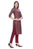 Silk Kurti with Buti Print and Foil Highlights