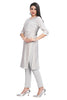 Hand Embroidery highlighting Straight Cut Kurti with Round neck