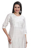 Hand Embroidery highlighting Straight Cut Kurti with Round neck