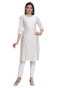 Hand Embroidery highlighting Straight Cut Kurti with Round neck