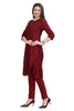 Hand Embroidery highlighting Straight Cut Kurti with Round neck