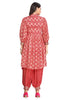 Ikkat Print Asymmetrical Frock Style with Pant and Dori Belt