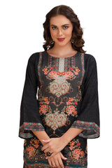 Indo Western Kurta set with Palazzo and Dupatta Black