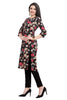 Floral Print Kurti for Women in Black