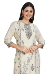 Kashmiri style Embroidered Kurta set for women with Pant and Dupatta