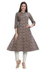 Katha Fabric Leaf and Flower Print Kurti for Women