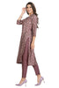 Kurta set for Women in Angrakha Style with Purple Muslin Kurti and Ankle length Pant