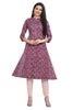 Leaf and Flower Print Cotton A line Kurti for Women