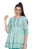 Peplum Style Short Cotton Kurti with Embroidery