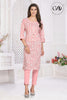 Light Pink Cotton Kurti for Women - Straight Cut with Jaipuri Buti Print