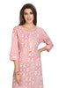 Light Pink Cotton Kurti for Women - Straight Cut with Jaipuri Buti Print