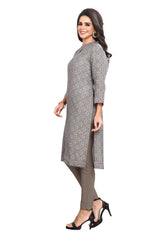 Mandarin Collar Kurti for women in Bagru Print