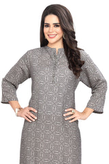 Mandarin Collar Kurti for women in Bagru Print