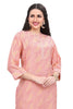 Silk Knee Length Kurti for Women with Embroidered Collar