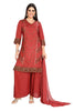 Maroon Embroidered Kurta Set with Sequins work