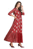 Maroon Linen Full-Length Designer Kurti with Paisley Fusion Print