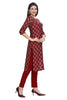 Maroon Muslin Block Print Kurti with Foil Highlighting