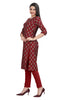 Maroon Muslin Block Print Kurti with Foil Highlighting