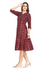 Maroon Princess cut Knee Length Paisley Print Kurti for women