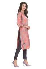 Multi Color Cotton Kurti for Women: Straight Cut with Embroidered Neckline