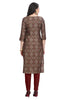 Multi-color Knee-Length Bagru Print Kurti for women
