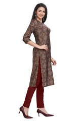 Multi-color Knee-Length Bagru Print Kurti for women